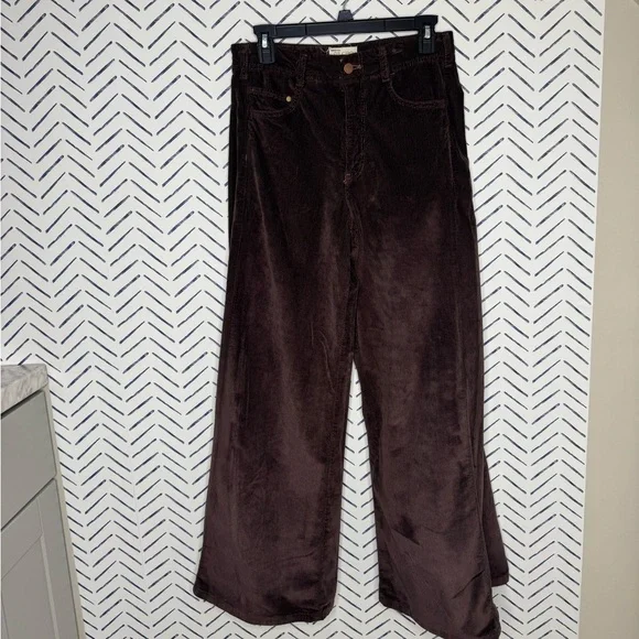 Anthropologie Pilcro Adi Mid-Rise Relaxed Flare Jeans Corduroy Wide Leg Size 27 - Picture 5 of 8